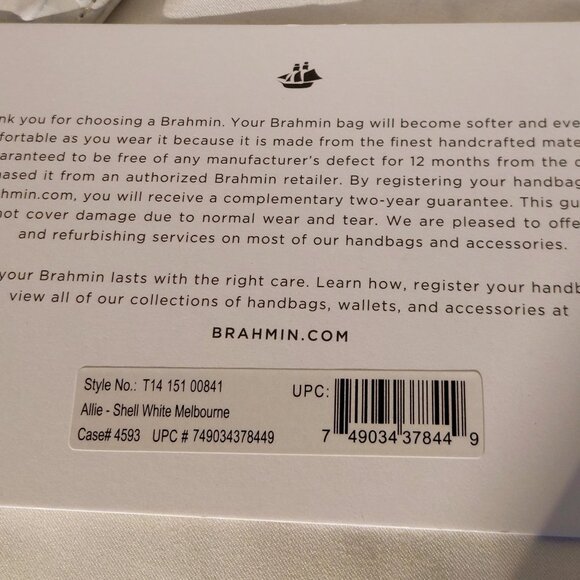 SOLD BRAHMIN Allie Shell White Melbourne Slingback Bag & Cheryl Cardholder SET - Picture 3 of 16